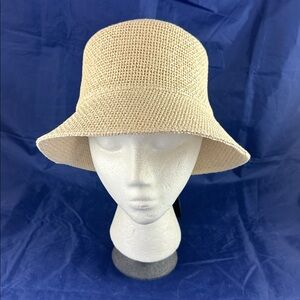 INC Natural -Weave Cloche Adjustable Sun Hat NWT.